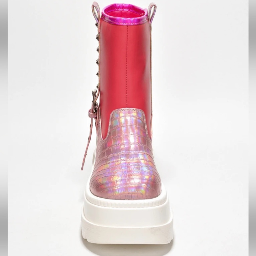 •CAPE ROBBIN• “Esska” Chunky Platform Stud Buckle Multi Ankle Boots // NIB - Picture 3 of 16